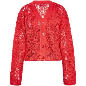 swirly Gebreid vest  rood