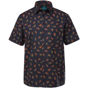 Boston Park Overhemd  nachtblauw / lichtbruin / oranje