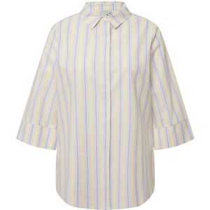 Ulla Popken Blouse  ecru / blauw / gemengde kleuren