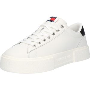 Tommy Jeans - En0en02567 - Lage Damesschoenen - Ecru - 90% Leer, 10% Polyurethaan