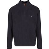 Gebreide pullover met schipperskraag en labelstitching