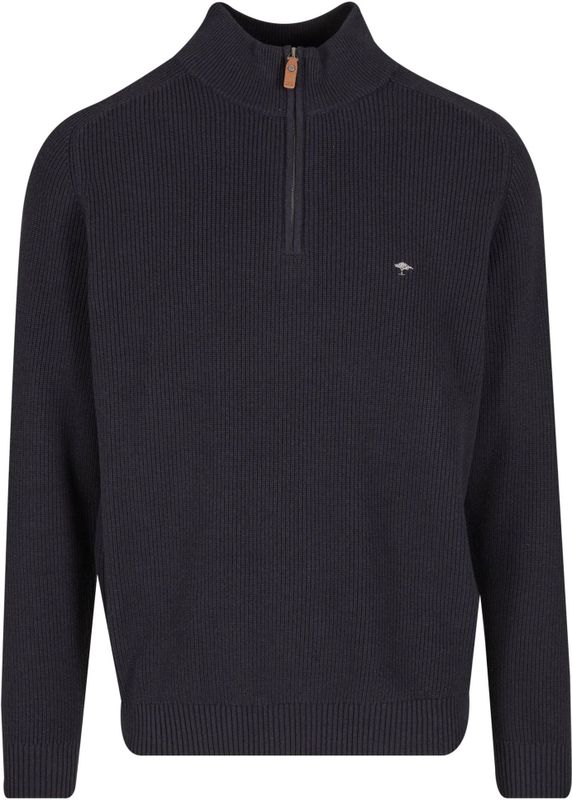 Gebreide pullover met schipperskraag en labelstitching