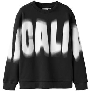NAME IT Sweatshirt 'NKMTROY'  zwart / wit