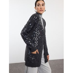 Trendyol Gebreid vest  antraciet / zilver