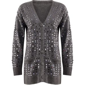 Trendyol Gebreid vest  antraciet / zilver