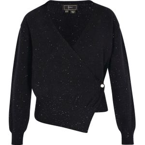 faina Gebreid vest  zwart / transparant