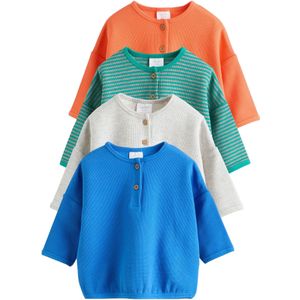 Next Shirt  royal blue/koningsblauw / grijs gemêleerd / groen / oranje