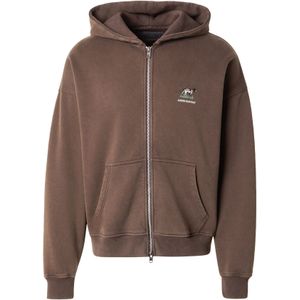 Abercrombie & Fitch Sweatvest  bruin / lichtgroen / zwart / wit