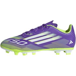 adidas - F50 Club FG - Voetbalschoenen - Purple Rush/Cloud White/Lucid Lemon - Synthetisch Bovenwerk