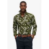 Superdry Overhemd  donkergroen / wit
