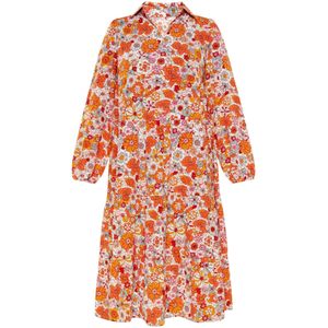 usha FESTIVAL Jurk 'Casual'  duifblauw / oranje / rosa / wit