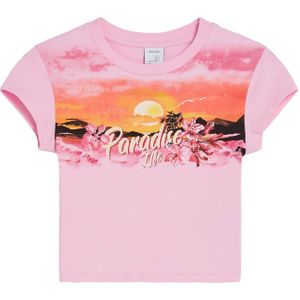 Bershka Shirt  oranje / fuchsia / rosa / zwart