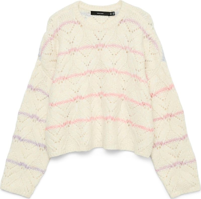 Vero Moda Girl Trui 'VMNEW HATTY'  ecru / lichtblauw / sering / rosa