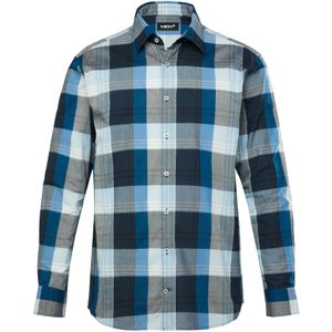 Men Plus Overhemd  navy / lichtblauw / wit