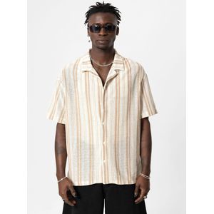 VAMOS CLO Overhemd  beige / wit