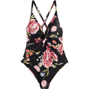 Next Badpak  olijfgroen / rosa / zwart / wit