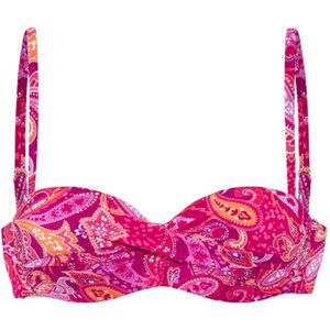 Look - Bandeau Bikini - Pink Gedessineerd - Met Sluiting Achter