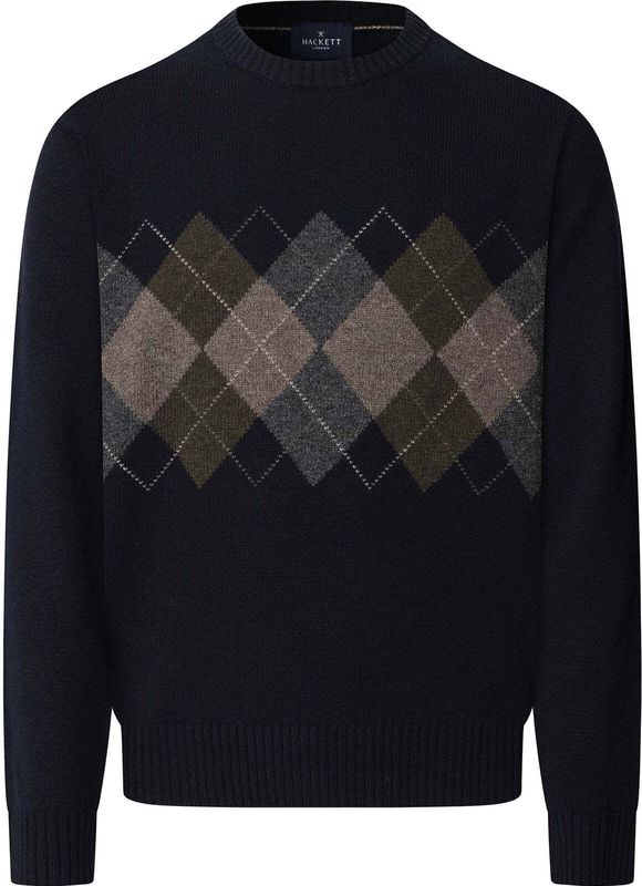 Hackett London Trui  navy / brokaat / donkergrijs / olijfgroen