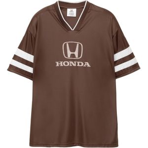 Pull&Bear Shirt 'HONDA FÚTBOL''  bruin / lichtbruin / wit