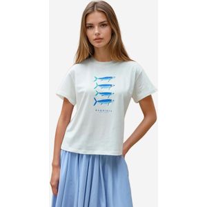 Hiccup Shirt  royal blue/koningsblauw / cyaan blauw / lichtblauw / wit