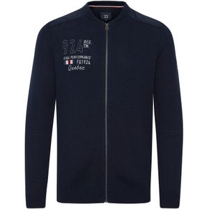 FQ1924 Gebreid vest 'Erland'  navy / wit