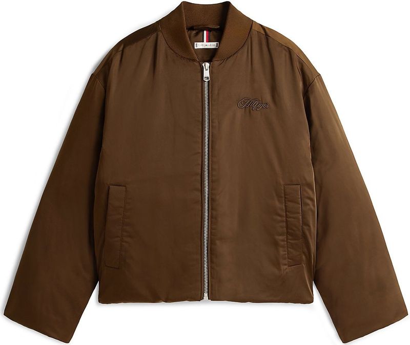 TOMMY HILFIGER - Tussenjas - Bruin - Bomberjack - Licht Gevoerd - Gerecycled Materiaal