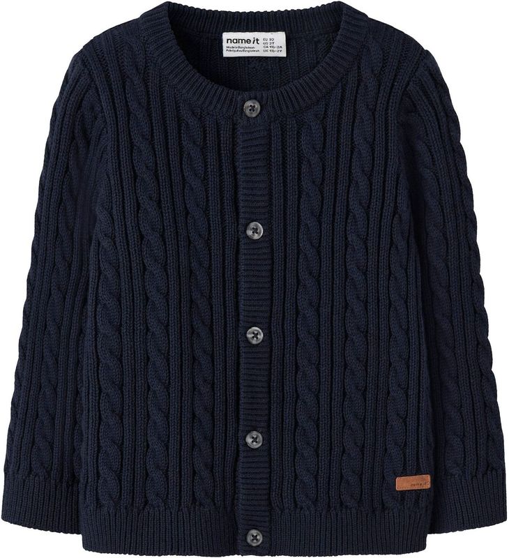 Biologisch Katoen - Gebreid Vest - Kinderen - Kabelpatroon - Lange Mouwen