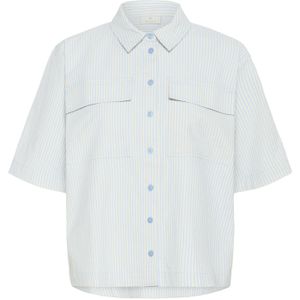 Kaffe Blouse 'KAnaya'  ecru / lichtblauw