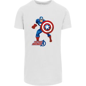 F4NT4STIC Shirt 'Captain America The First Avenger'  blauw / rood / wit / offwhite