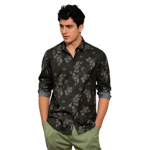 Campus Sutra Overhemd 'Emberly'  bruin / antraciet / lichtgrijs