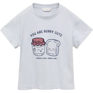 MANGO KIDS Shirt 'FOOD'  navy / lichtblauw / bessen