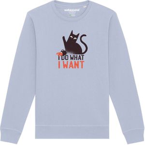 Watapparel Sweatshirt 'Cat'  lichtblauw / oranje / zwart