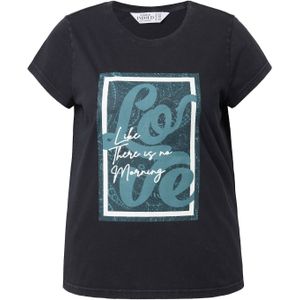 Studio Untold Shirt  antraciet / smaragd / wit