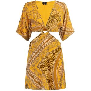 faina Jurk  beige / bruin / geel