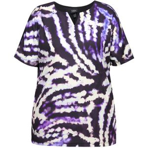 Ulla Popken Shirt  donkerlila / zwart / wit