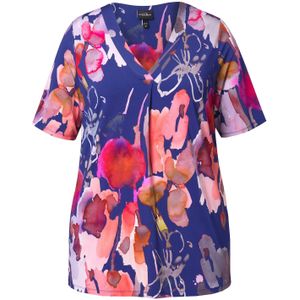 Ulla Popken Shirt  blauw / donkerblauw / rosa