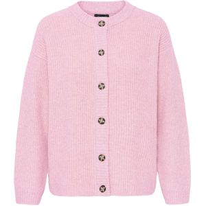 Oxmo Gebreid vest  roze gemêleerd