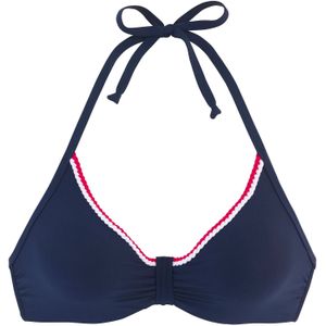 s.Oliver - JUNIS - Beugelbikinitop - Marine - Gevlochten Details, Verwijderbare Softcups