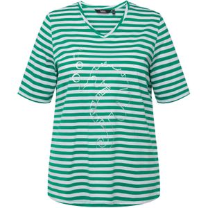 Ulla Popken Shirt  smaragd / wit