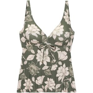 s.Oliver RED LABEL - Beugeltankinitop - Olijf/Crème - Gebloemd