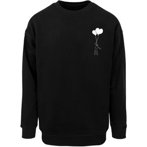 Merchcode Sweatshirt 'Love In The Air'  zwart / wit