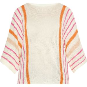 Gaya Trui  crème / donkeroranje / pink