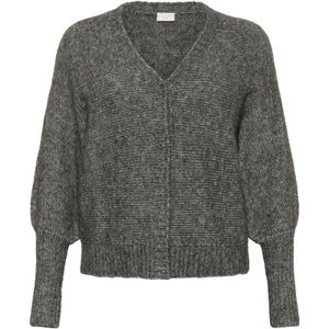 KAFFE CURVE Gebreid vest  antraciet