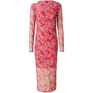 HUGO Jurk 'Nalusia'  beige / bruin / pink / zwart