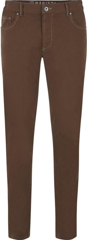 Broek ELIBESSO - Bruin - Five-Pocket Model - Met Elastische Inzetten