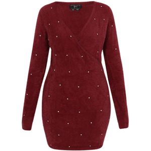 faina Jurk  bourgogne / transparant