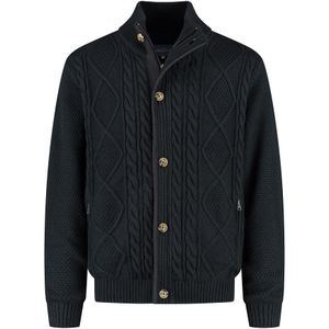 MGO Gebreid vest  marine / bruin