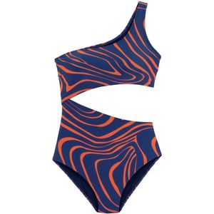 BUFFALO Badpak 'Monokini Dune'  donkerblauw / oranje