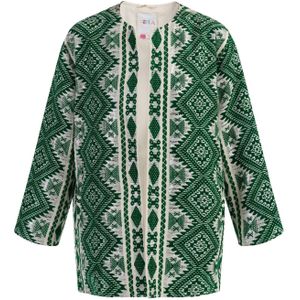 IZIA Gebreid vest  crème / groen