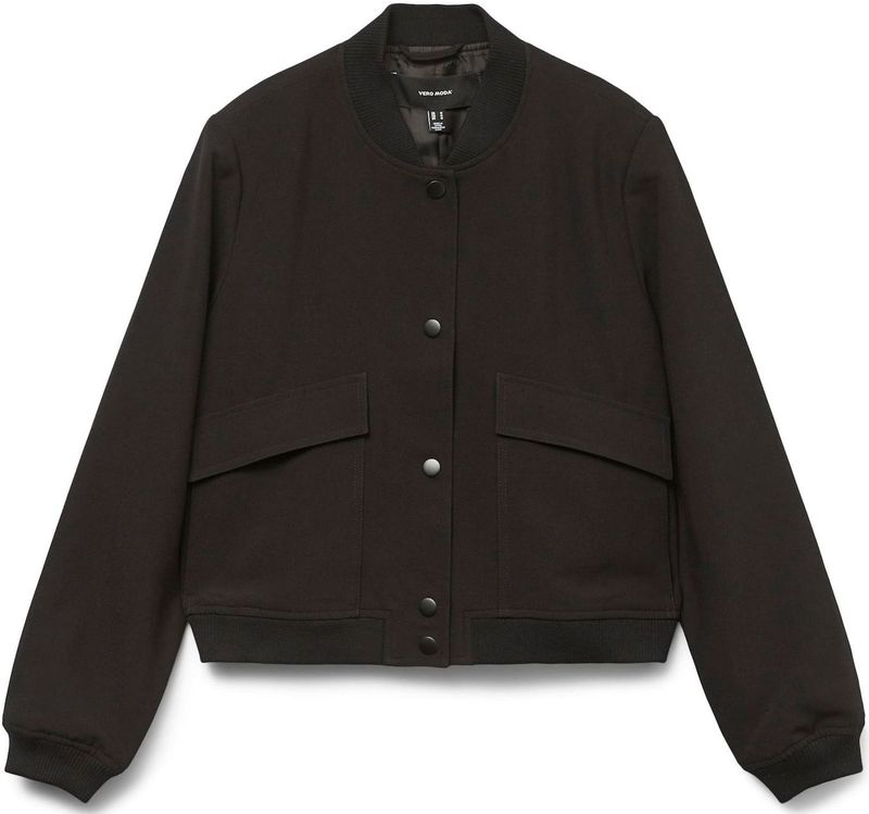 Vmamala - Jas - Hoge Opstaande Kraag - Lange Mouwen - Kort - Drukknoopsluiting